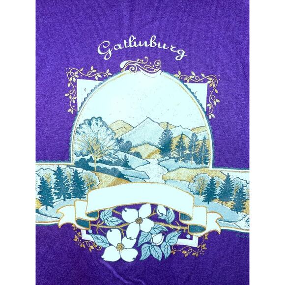 Vintage Gatlinburg Tennessee Shirt Mountain Graphic Tee 90s VTG jerzees Large - Picture 2 of 12